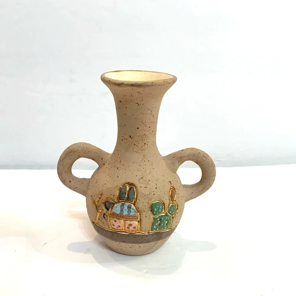 Ceramica Gardiel  Linea Gold 24K Mexico Vase Jug 4.5”